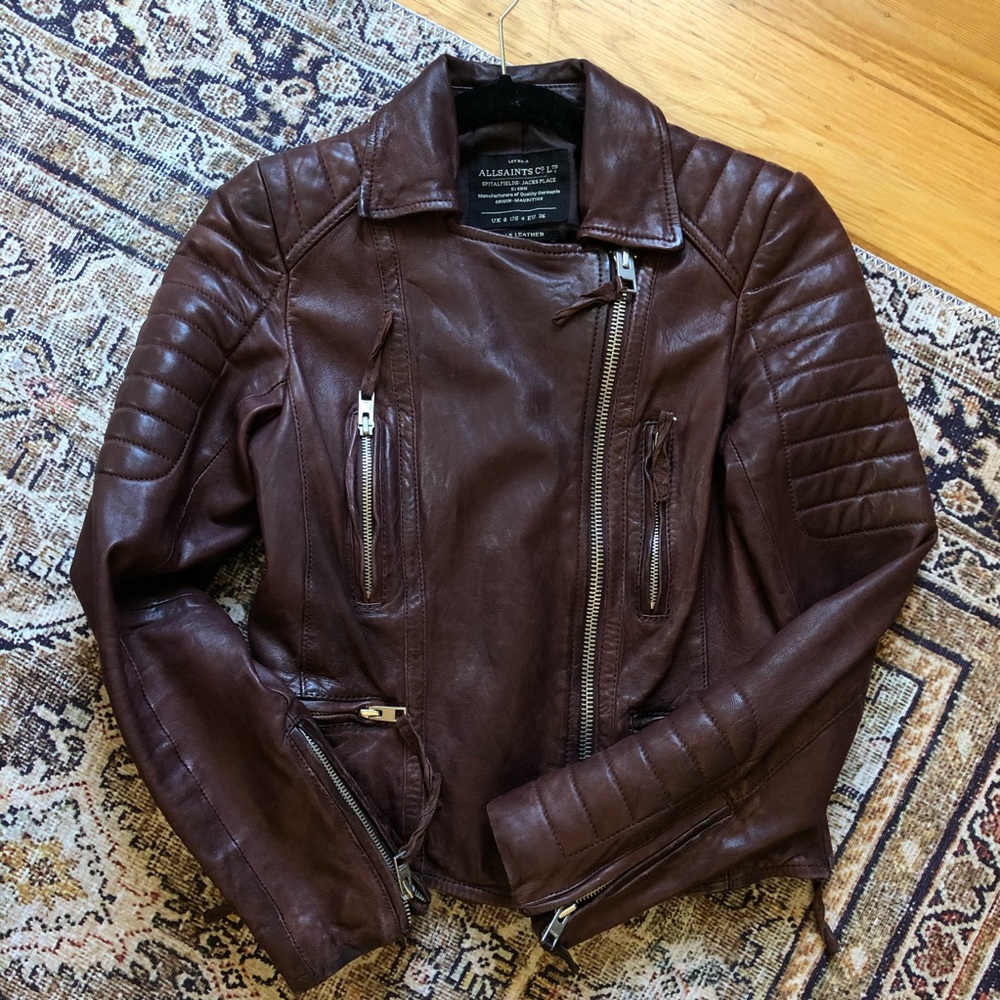 Allsaints Pitch Leather Jacket Oxblood 4